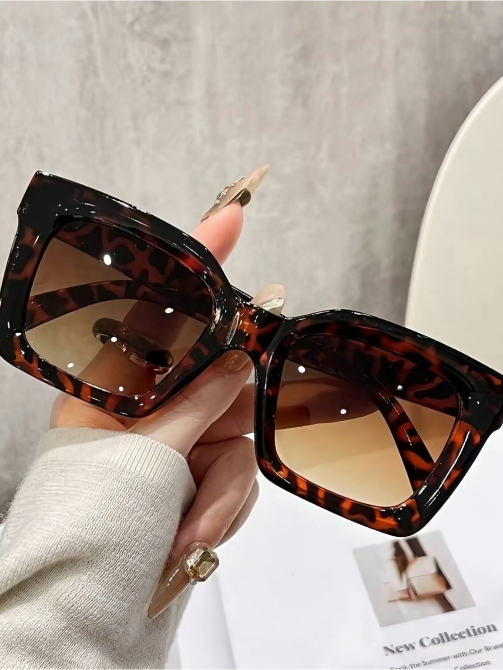 Tortoiseshell Square Sunglasses - Brown